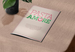 pasta amore menu cover mockup.