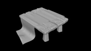 image of the high poly version of the table.
