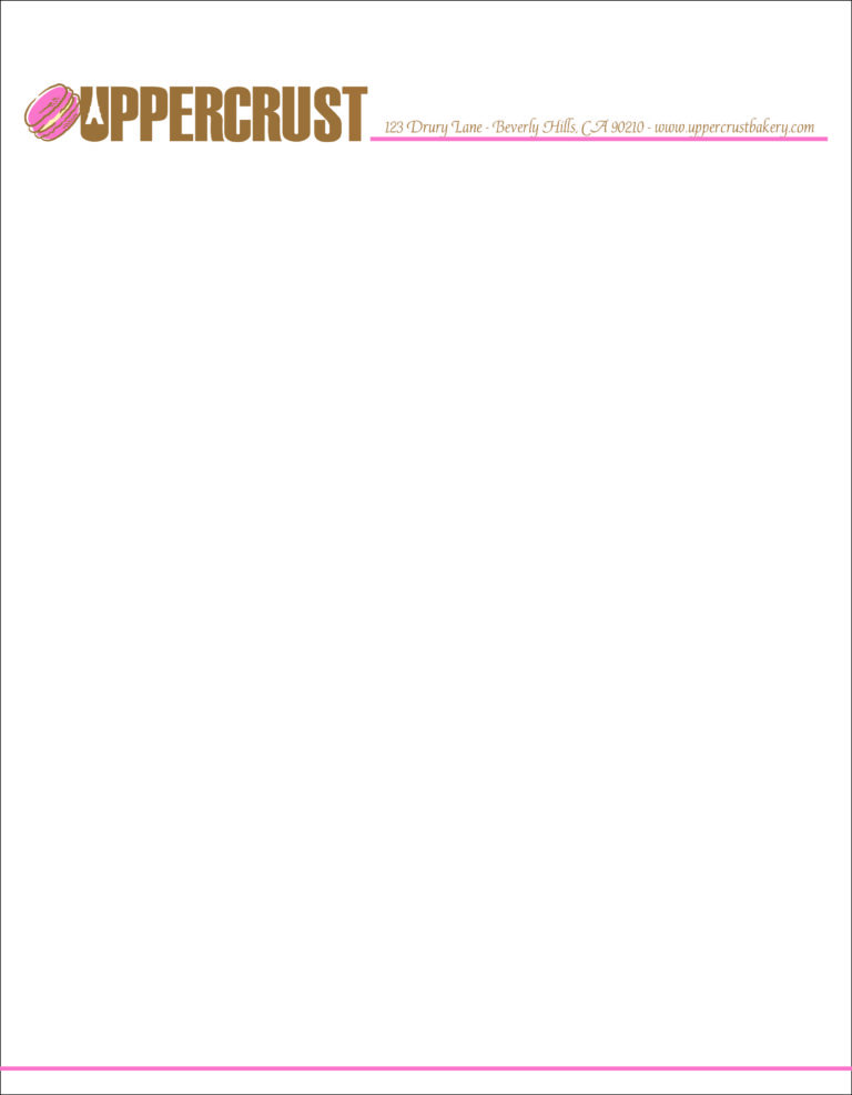 uppercrust bakery letterhead.