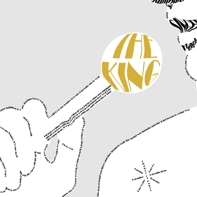 thumbnail image shows a partial view of a typographic portrait that features elvis presley.