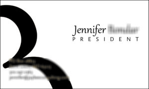 jaybee consulting business card front with blurred sections for sensitive information