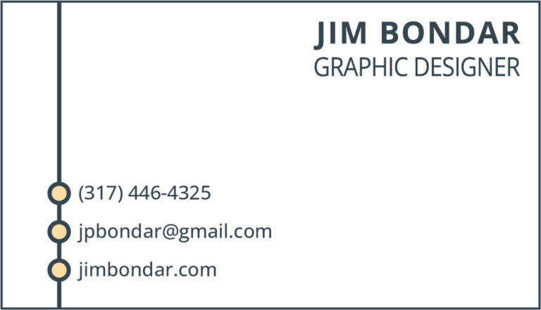 the back side of jim bondar's business card. it features simple text including name, phone number, email address, and website.